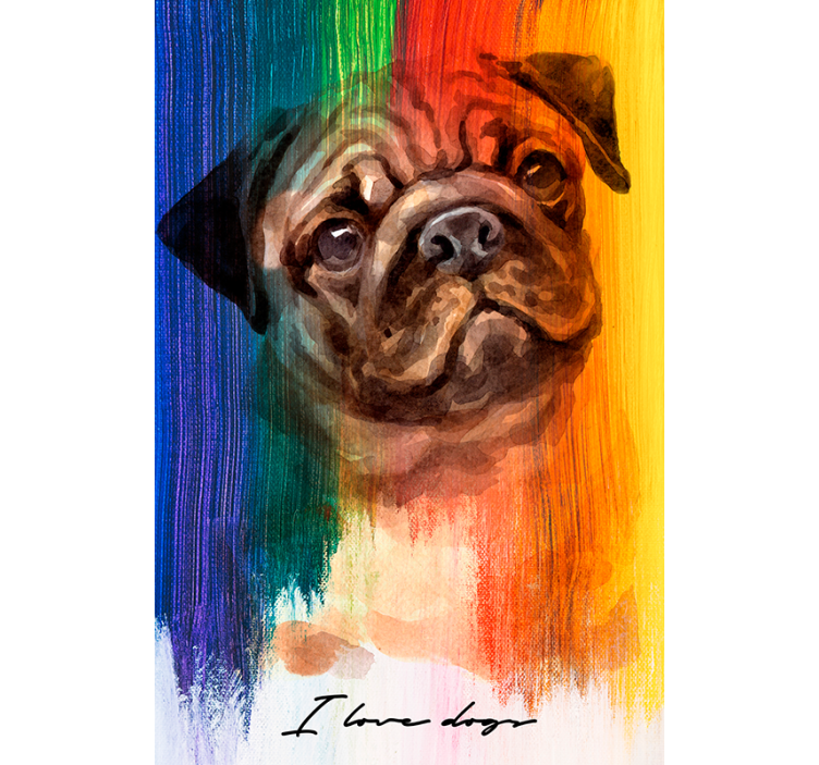 Rollo fenster wohnzimmer regenbogen mops - TenStickers