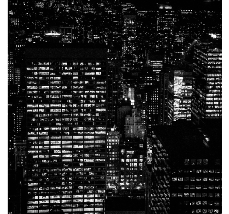 Rollo fenster wohnzimmer stadt - TenStickers