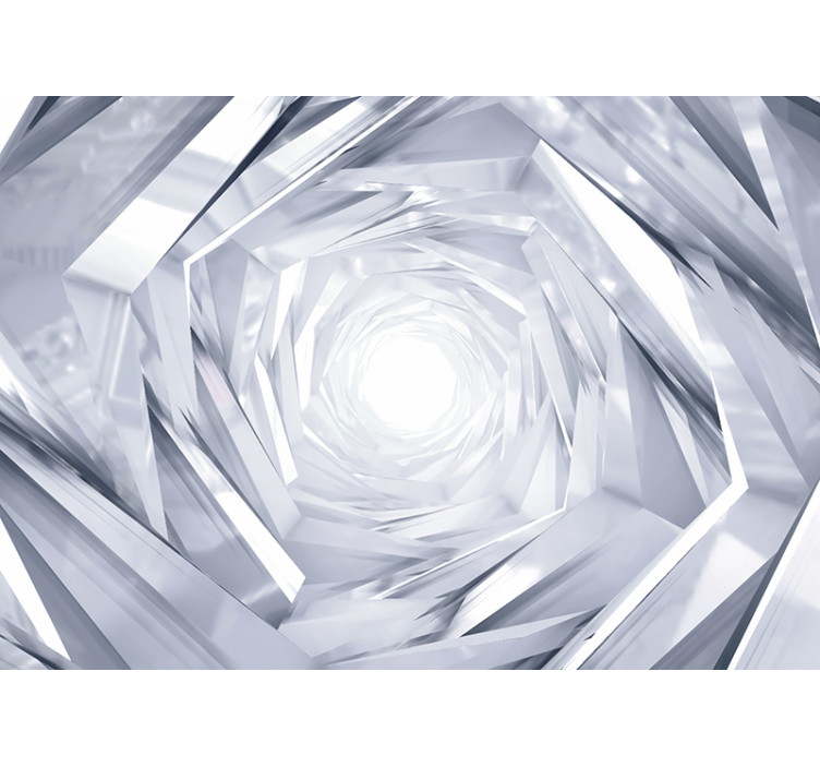 Rollo fenster weiß mit abstraktem geometrischen tunnel - TenStickers