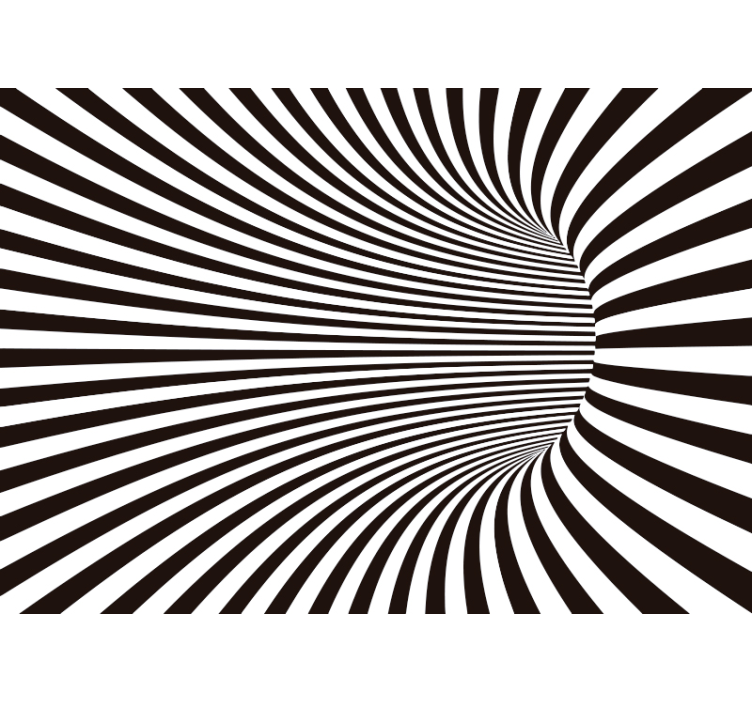 Rollo fenster schwarz mit 3d tunnel in schwarz-weiß - TenStickers