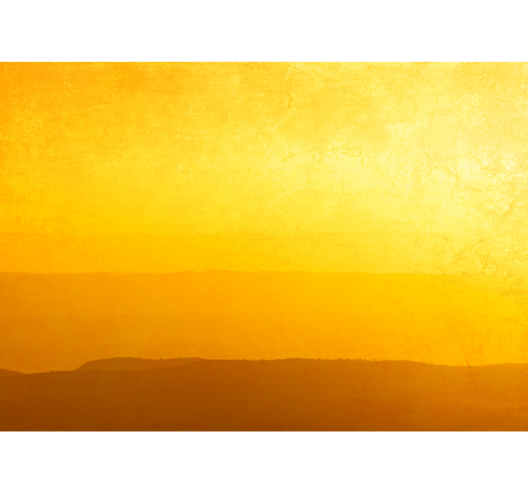 Rollo fenster gelb hügel bei sonnenuntergang - TenStickers