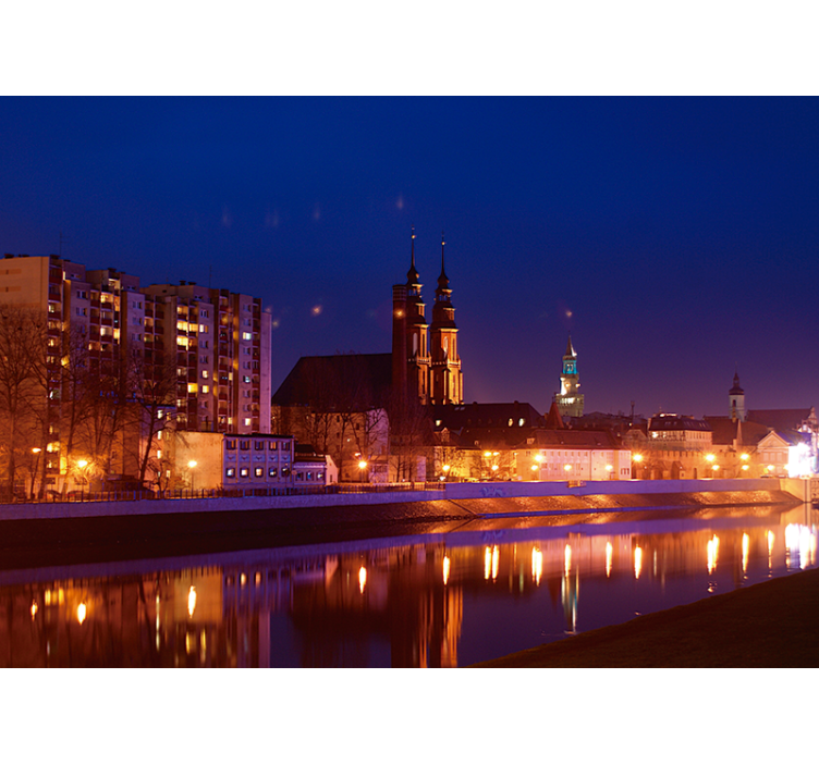 Rollo fenster blau opole nach sonnenuntergang - TenStickers
