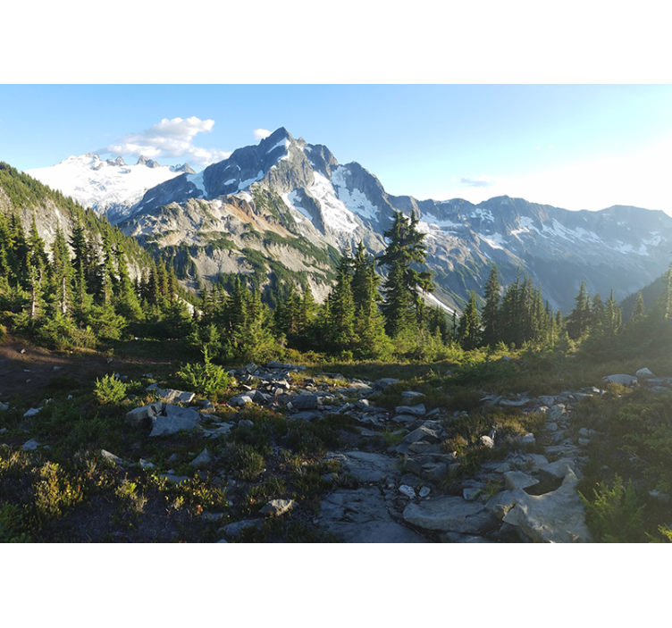 Rollo fenster wohnzimmer mit schönem bergpanorama - TenStickers