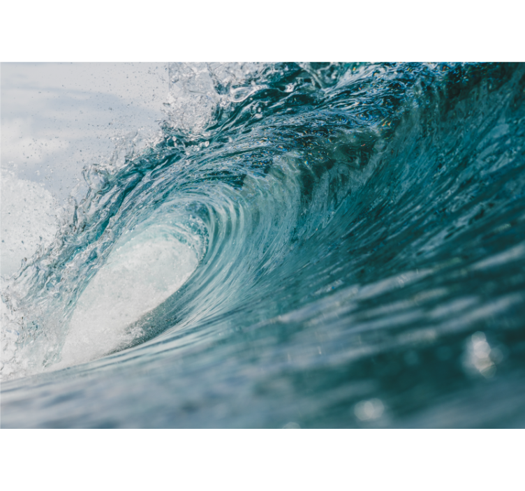 Rollo fenster wohnzimmer wandtapete große welle - TenStickers