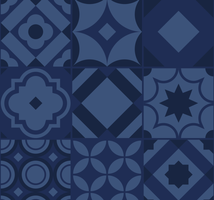 Rollo fenster blau mit marineblauen fliesen - TenStickers
