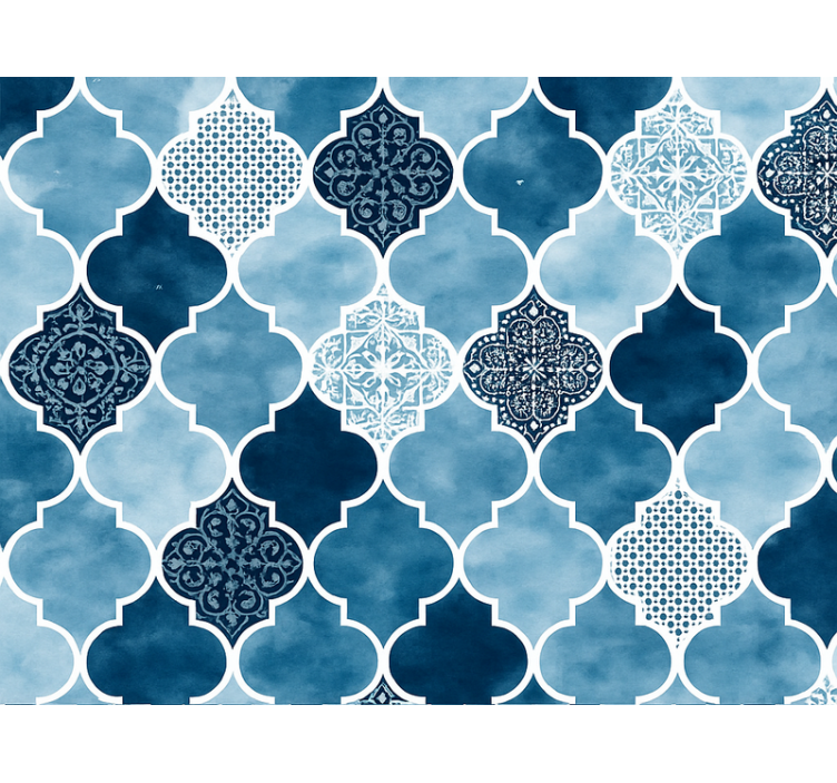 Rollo fenster blau aquarell marokko blau - TenStickers