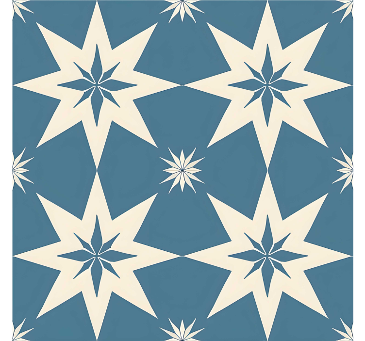 Rollo fenster blau mit blauem sternedesign - TenStickers