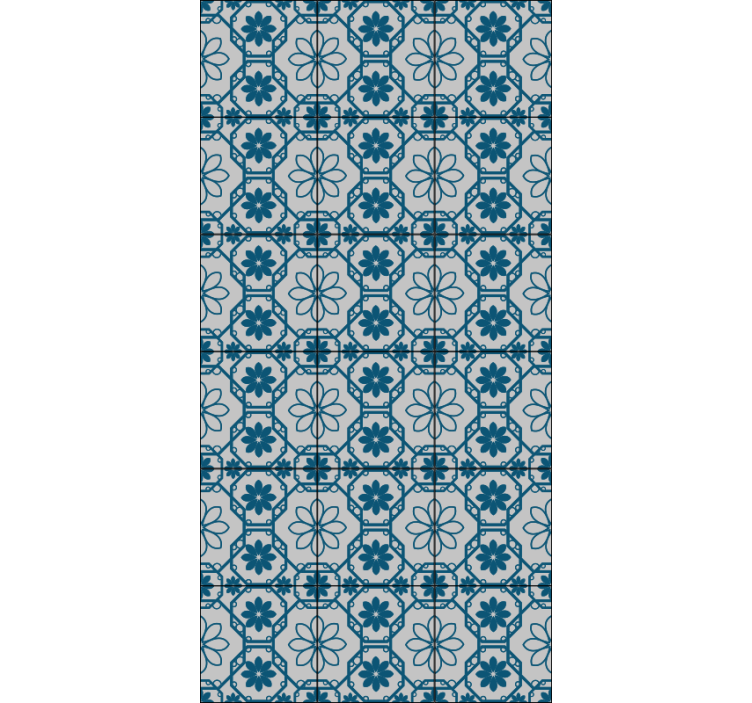 Rollo fenster blau florales mosaikdesign - TenStickers