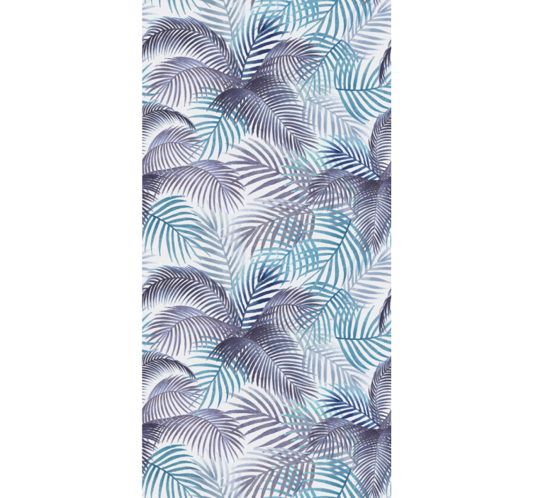 Rollo fenster blau palmen und blätter - TenStickers