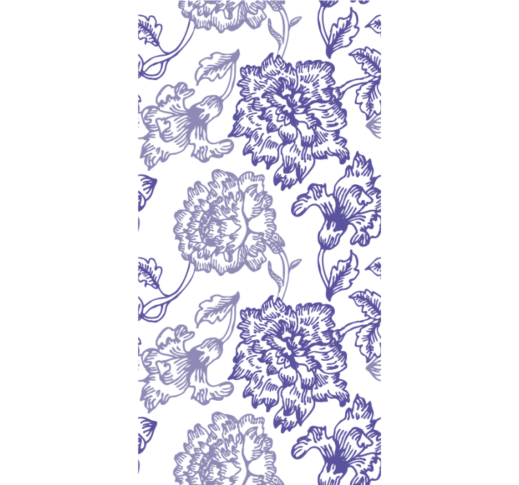 Rollo fenster blau mit eleganten blumenmustern - TenStickers