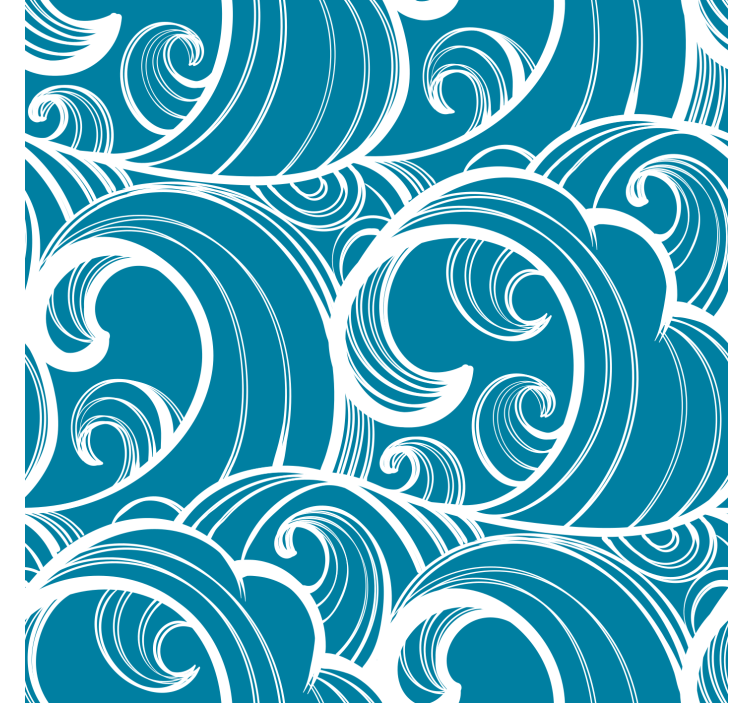 Rollo fenster blau mit wellenförmigem muster - TenStickers