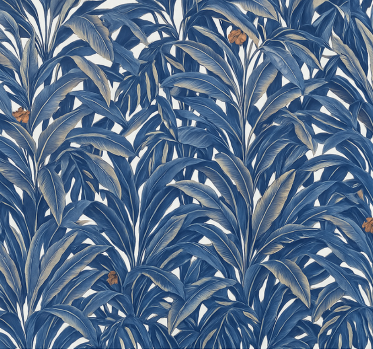 Rollo fenster blau üppiger indigo dschungel - TenStickers