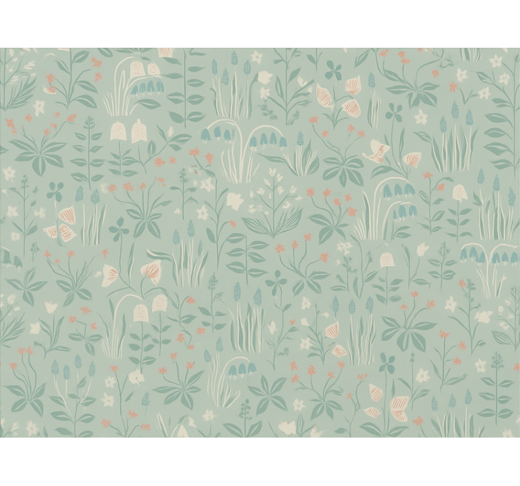 Rollo fenster blau mit skandinavischem blumenmuster - TenStickers