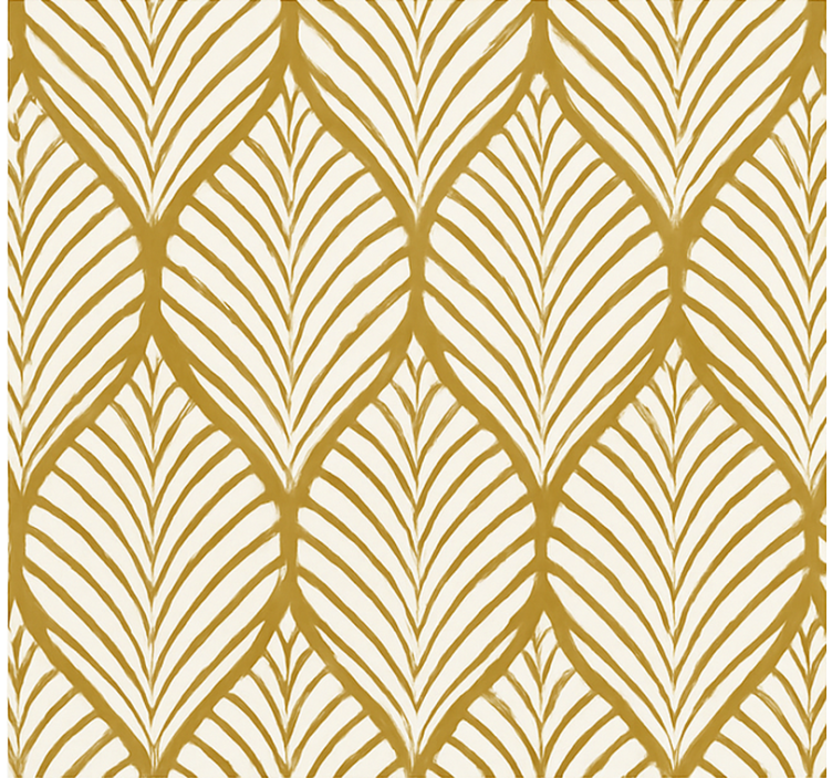 Fenster rollo modern mit goldenem geometrischen blattmotiv - TenStickers