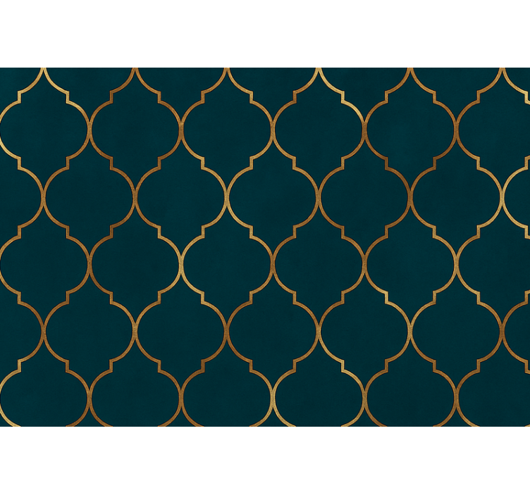 Fenster rollo modern in goldenem marokkanischen design - TenStickers