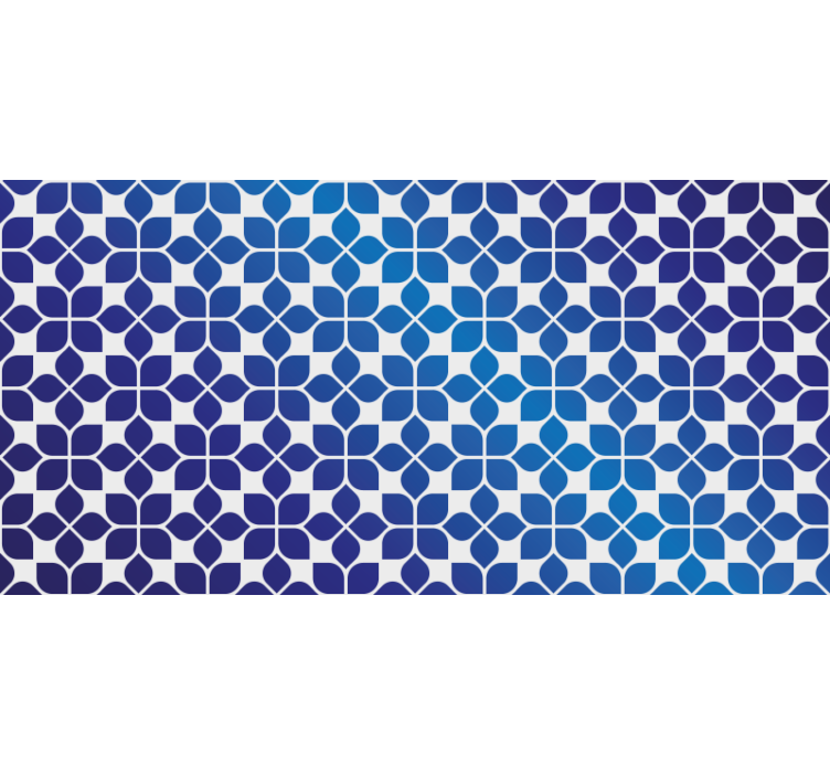 Rollo fenster blau mit blauen blumen - TenStickers