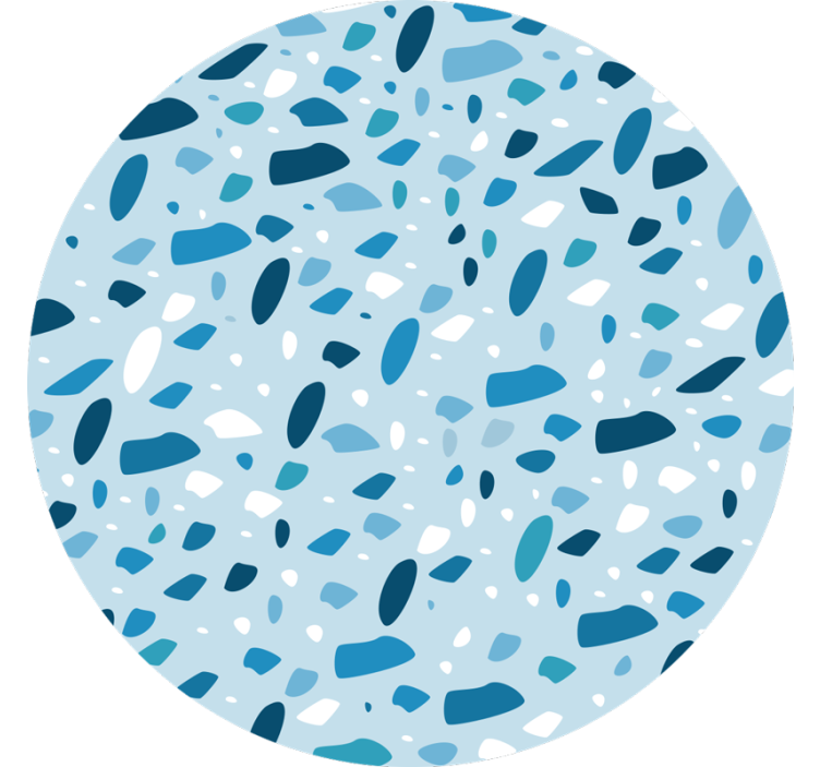 Rollo fenster blau mit blauer terrazzo-optik - TenStickers