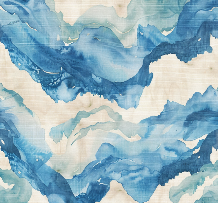 Rollo fenster blau marmorierte wellen - TenStickers