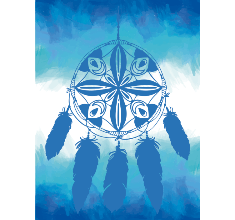 Rollo fenster blau mit ornamentalen träumen - TenStickers