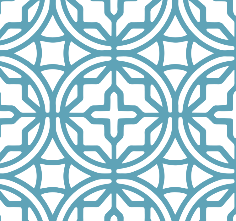 Rollo fenster blau geometrisches türkis muster - TenStickers