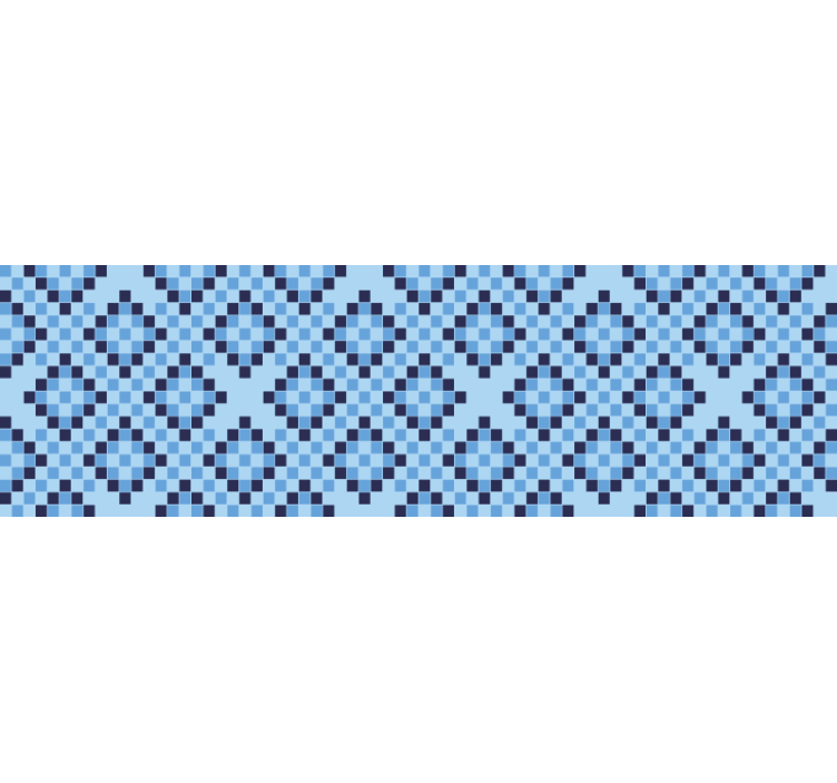 Rollo fenster blau mit geometrischem blauen pixelmuster - TenStickers