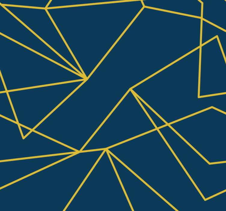 Rollo fenster blau mit geometrischen goldenen linien - TenStickers
