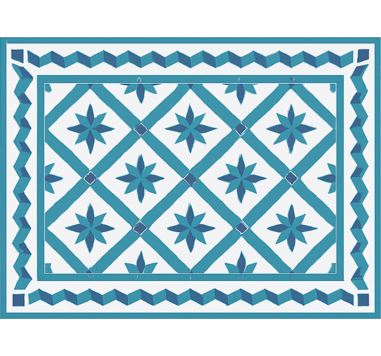 Rollo fenster blau mit geometrischen sternfliesen - TenStickers