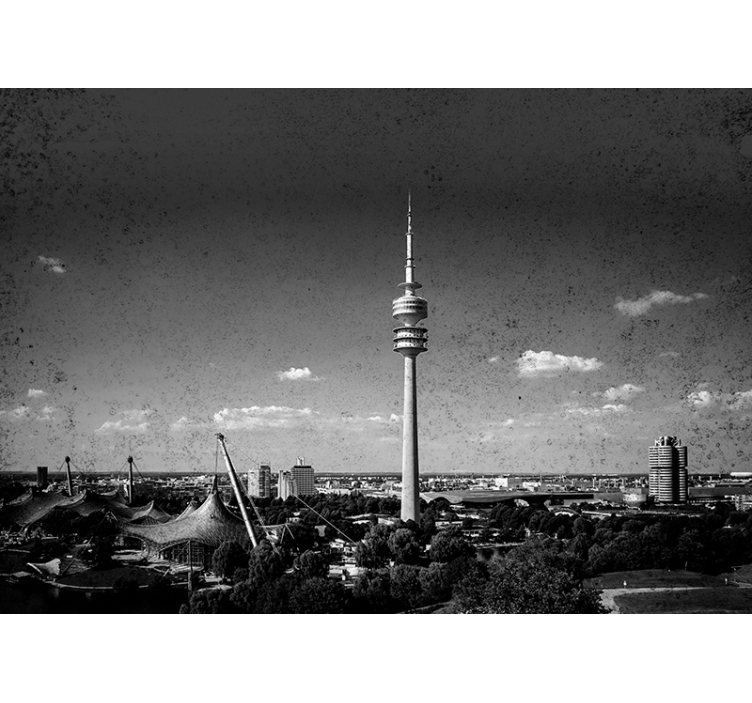 Rollo fenster wohnzimmer munich olympiapark skyline - TenStickers
