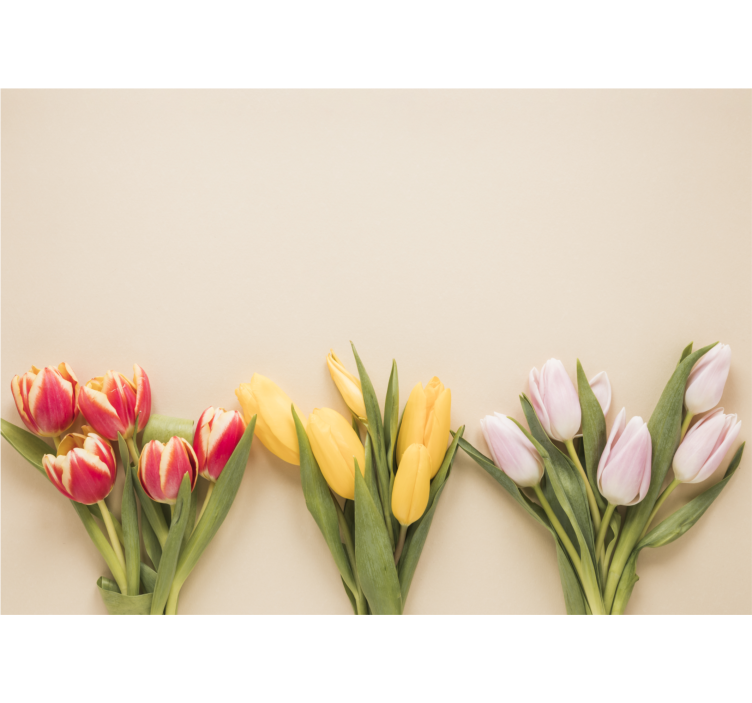 Rollo fenster wohnzimmer in drei farben von blumen - TenStickers