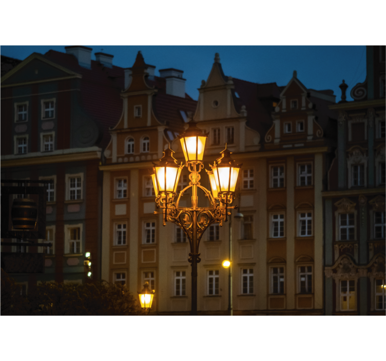 Rollo fenster wohnzimmer wrocław bei sonnenuntergang - TenStickers