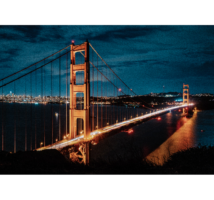 Rollo fenster wohnzimmer im abendlicht des golden gate - TenStickers