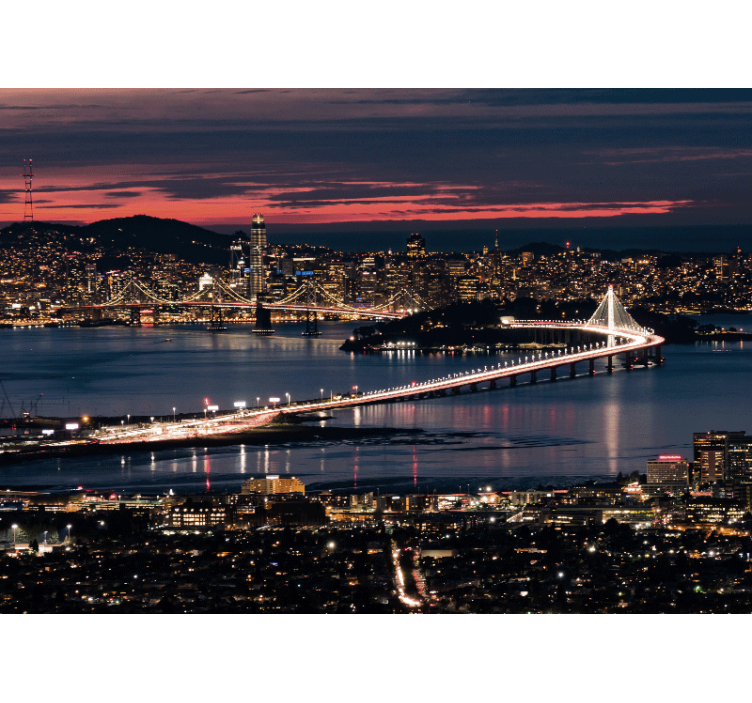 Rollo fenster wohnzimmer san francisco am abend - TenStickers