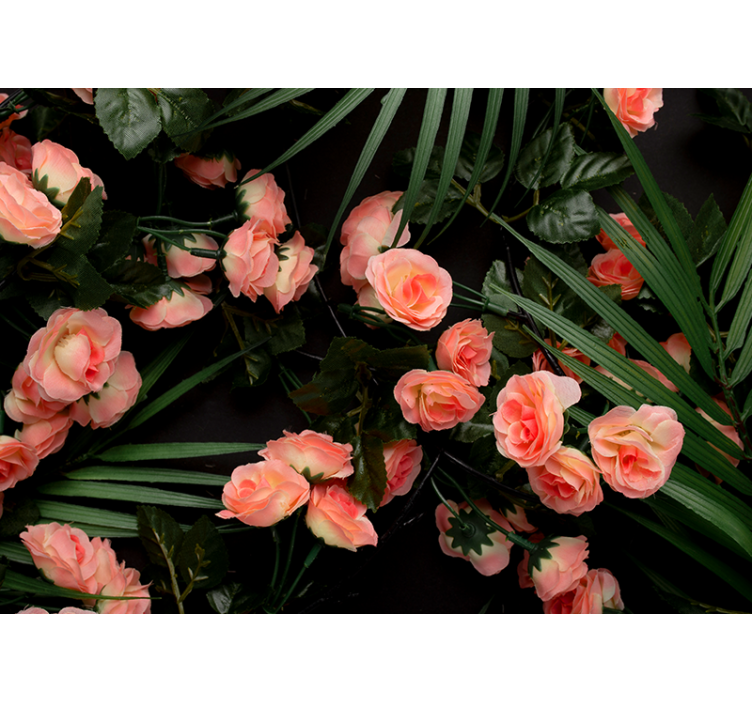 Rollo fenster wohnzimmer blumen mit palmen - TenStickers