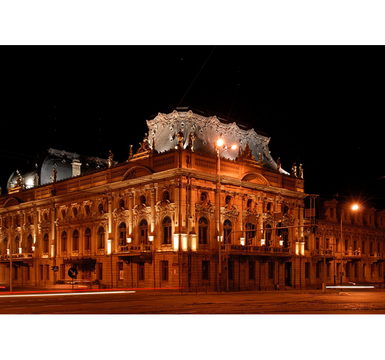 Rollo fenster wohnzimmer Łódź nachtansicht - TenStickers