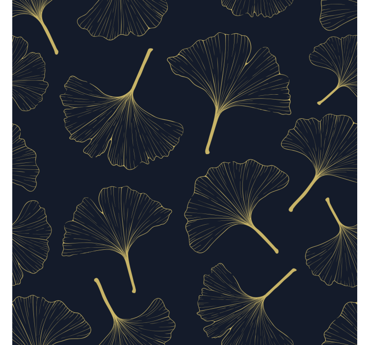 Rollo fenster wohnzimmer mit 3d goldenen ginkgo blättern - TenStickers