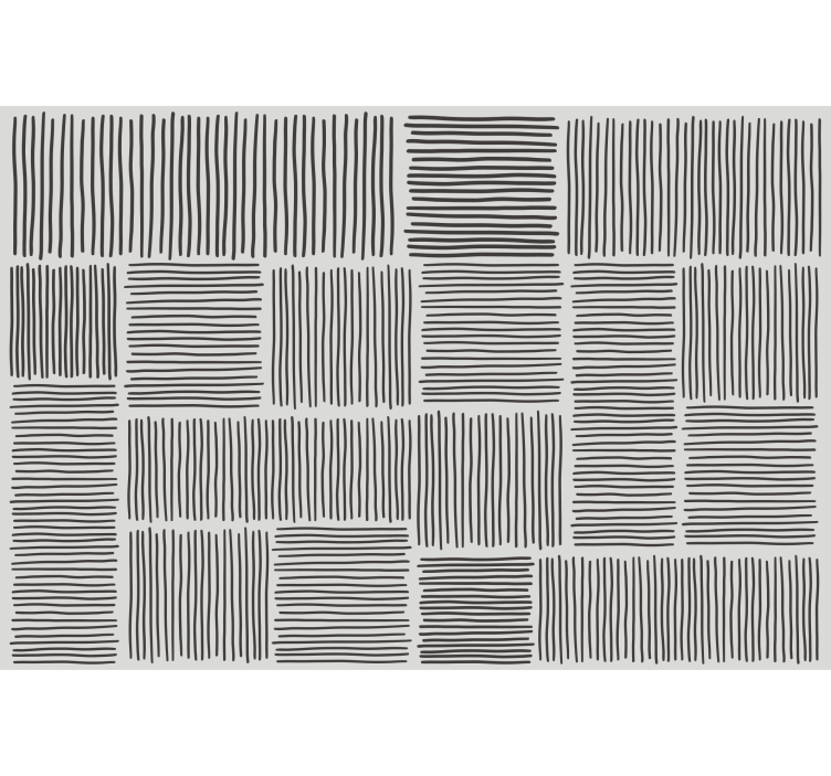 Rollo fenster wohnzimmer linien schwarz weiß mid-century - TenStickers