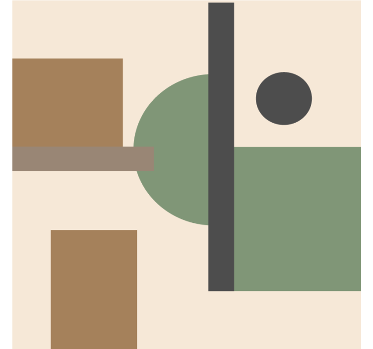 Rollo fenster wohnzimmer geometrische kunst in naturfarben - TenStickers