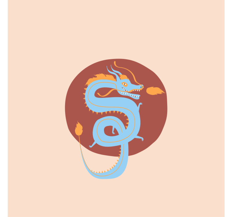 Rollo fenster wohnzimmer in hellblau drache - TenStickers