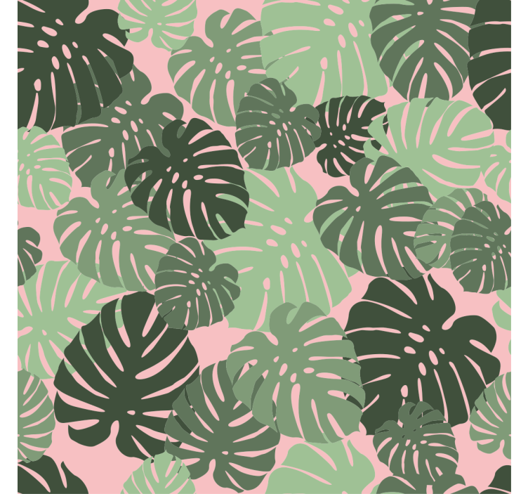 Rollo fenster wohnzimmer mit pinken monstera-blättern - TenStickers
