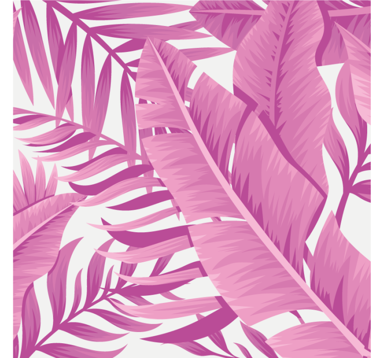 Rollo fenster wohnzimmer mit tropischen rosa palmenblättern - TenStickers