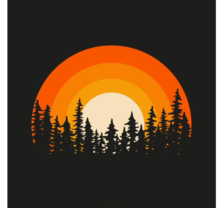Rollo fenster wohnzimmer dunkler wald sonnenaufgang - TenStickers