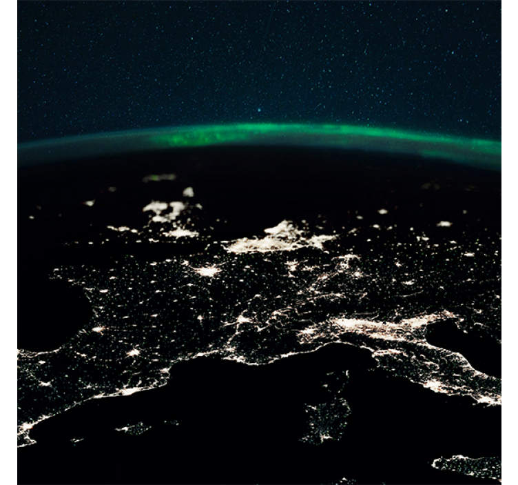 Rollo fenster wohnzimmer nordlicht sterne erde - TenStickers