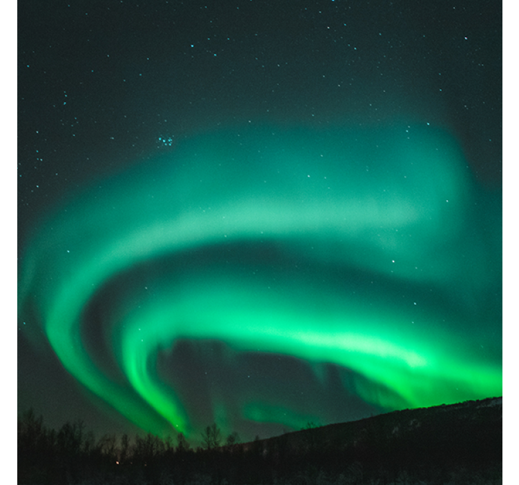 Rollo fenster wohnzimmer schönes grünes nordlicht landschaft - TenStickers