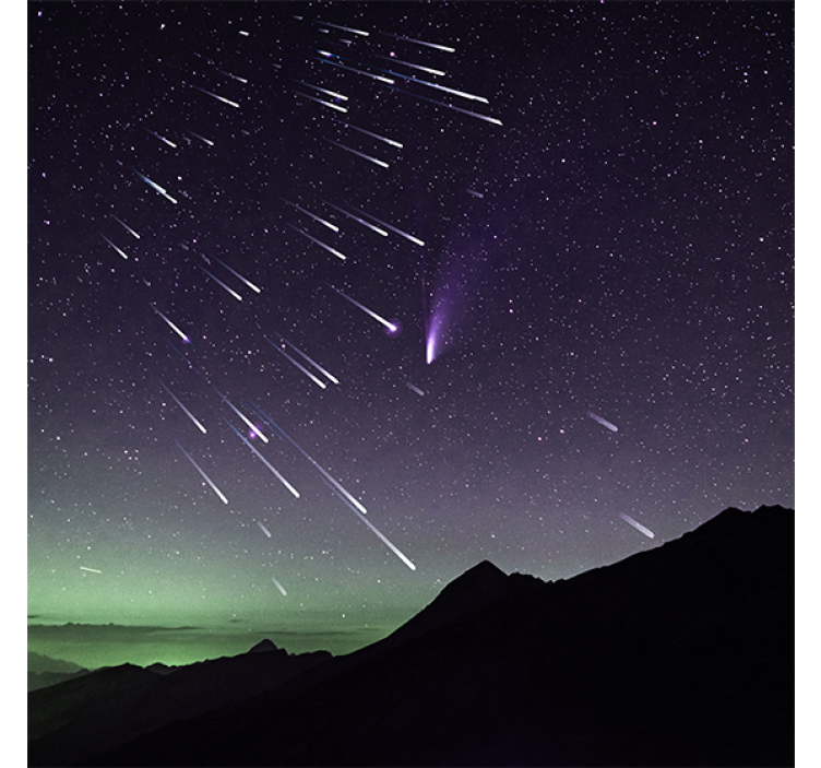 Rollo fenster wohnzimmer meteorregen von sternschnuppen - TenStickers