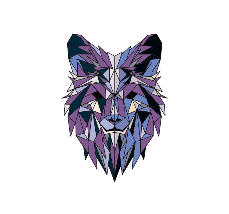 Rollo fenster wohnzimmer geometrischer wolf - TenStickers