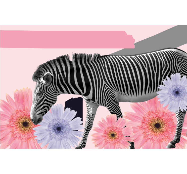 Rollo fenster wohnzimmer mit zebramuster collage - TenStickers