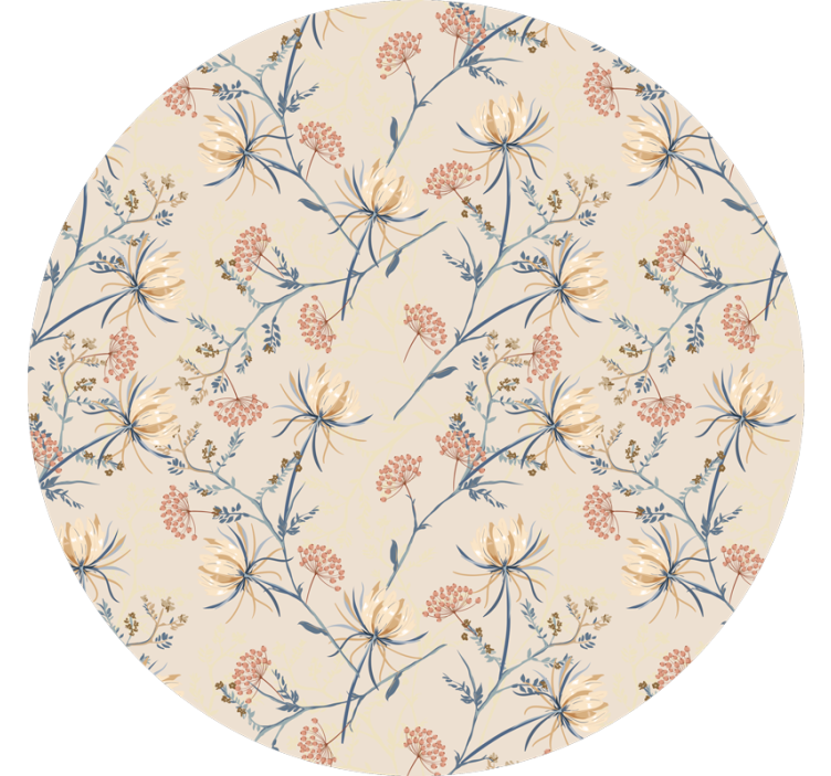 Rollo fenster beige botanischer blüten druck - TenStickers