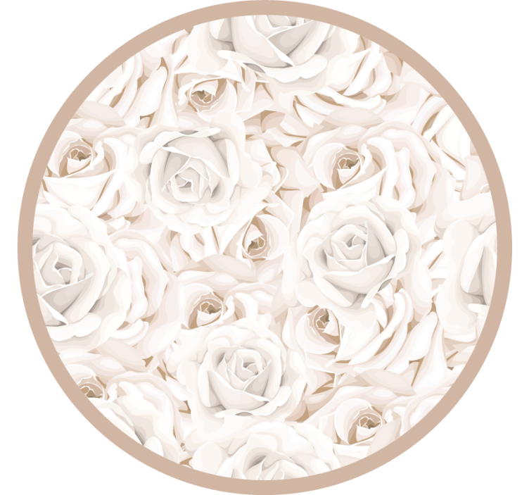 Rollo fenster beige elegante weiße rosen - TenStickers
