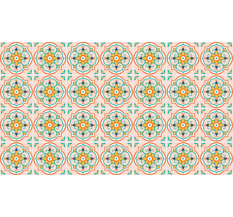 Rollo fenster beige quadratisches farbenfrohes design - TenStickers