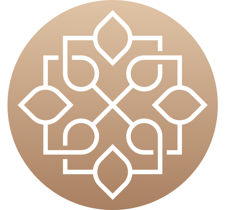 Rollo fenster beige mit einfachem geometrischen mandala - TenStickers